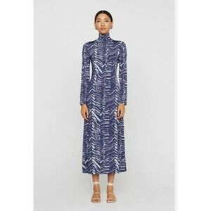 Marie Oliver Dress Paxton Maxi Long Sleeve Blue Size Medium *READ FLAW*